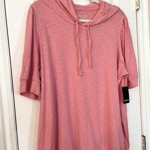 TORRID - NWT Hoodie Top - Plus Size 1X - Short Sleeve - Pink